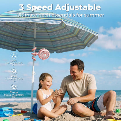 Battery Operated Stroller Fan Flexible Tripod Clip on Fan with 3 Speeds and Rotatable Handheld Personal Fan for Car Seat Crib Bike Treadmill (Pink)